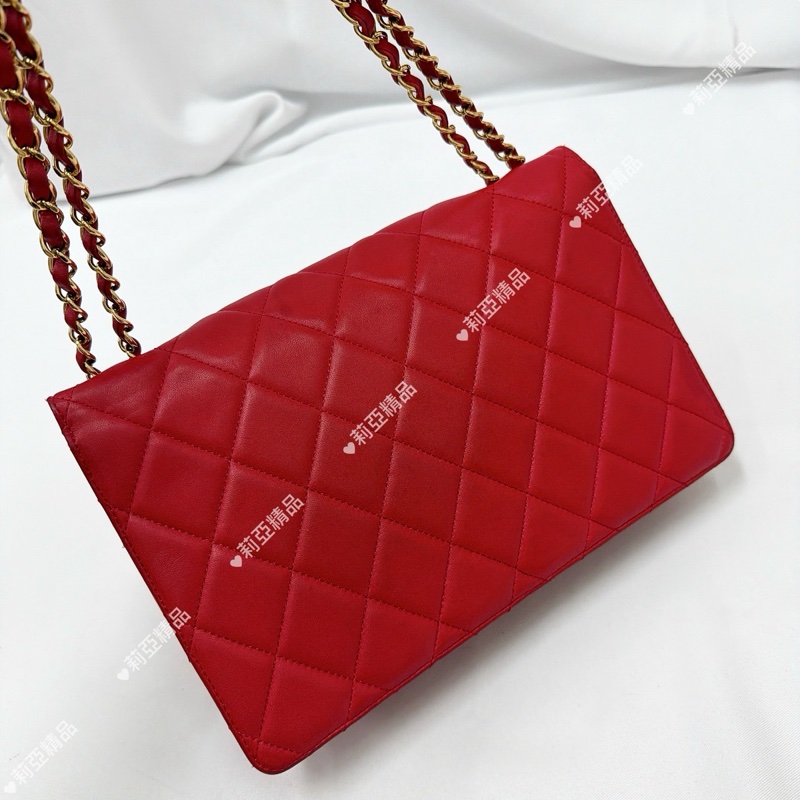 莉亞精品♡ Chanel 紅色鏈條包 二手美包-3