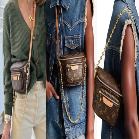 LV mini bumbag 原花 胸口包 腰包 肩背包 monogram 帆布 M82335