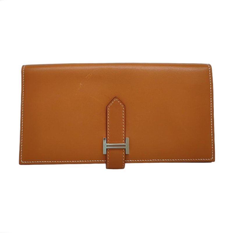 HERMES Bearn 金棕色Swift牛皮錢包 銀色五金 A刻-0