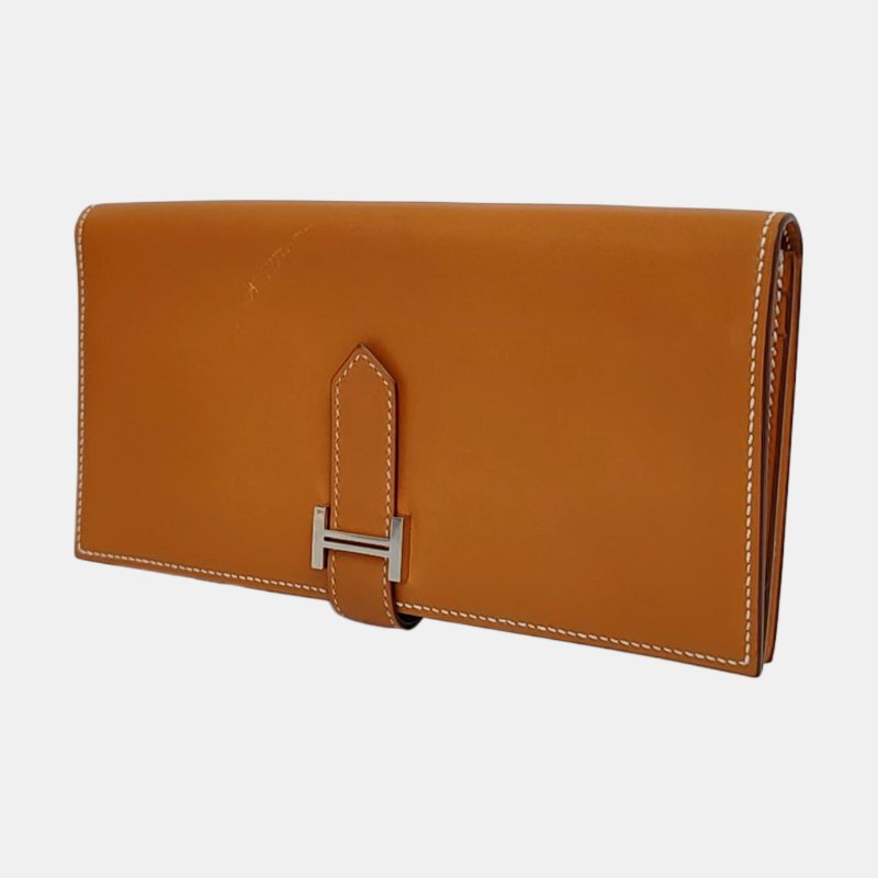 HERMES Bearn 金棕色Swift牛皮錢包 銀色五金 A刻-2
