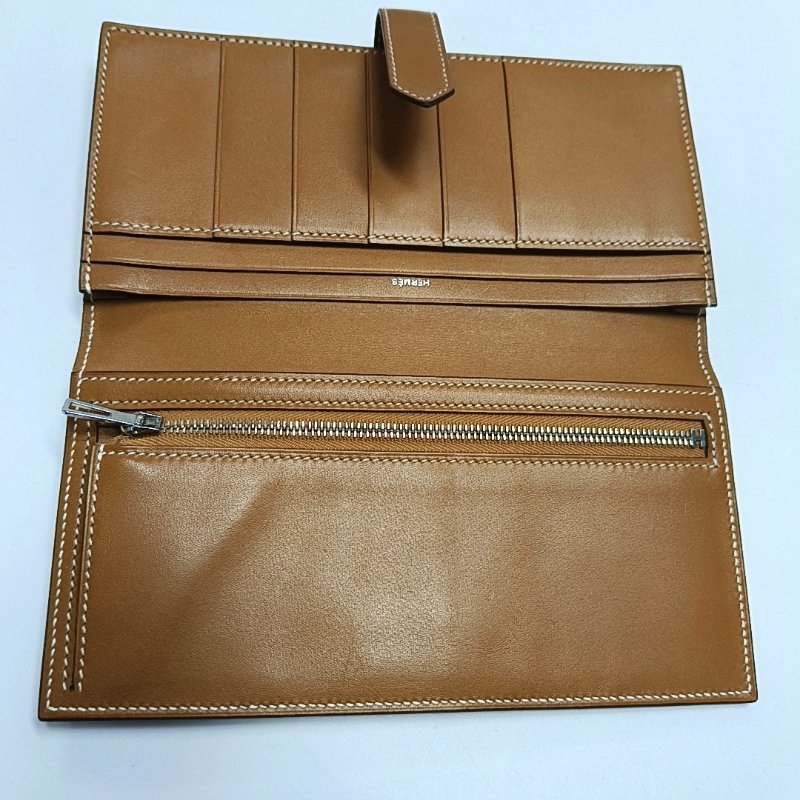 HERMES Bearn 金棕色Swift牛皮錢包 銀色五金 A刻-6