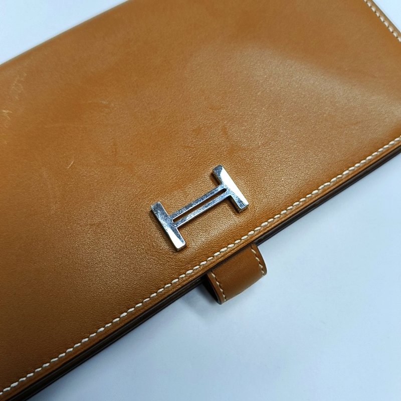 HERMES Bearn 金棕色Swift牛皮錢包 銀色五金 A刻-7
