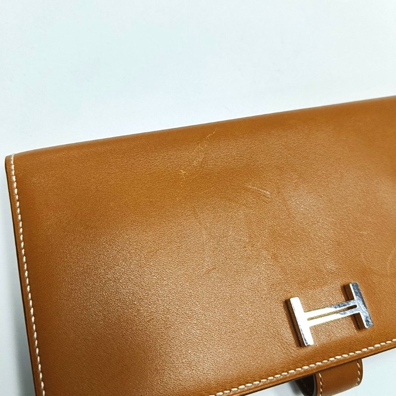 HERMES Bearn 金棕色Swift牛皮錢包 銀色五金 A刻-8