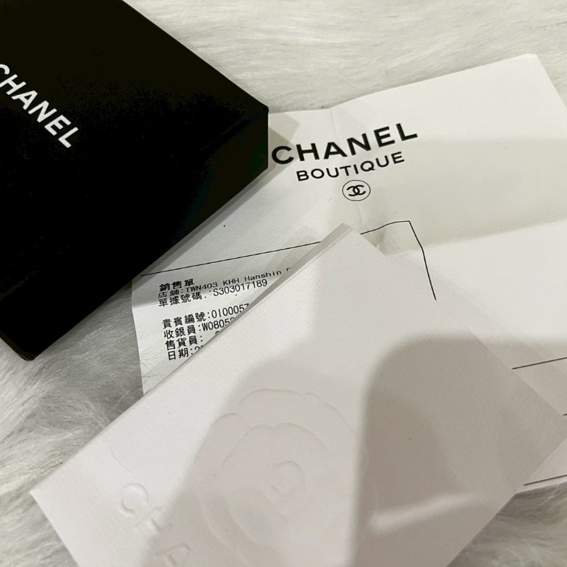 全新香奈兒 CHANEL雙C款貓咪水鑽金色珍珠胸針 (盒+購證全)-7