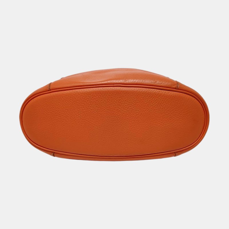 HERMES Good News 愛馬仕橙Clemence牛皮肩背包斜背包 銀色五金-5