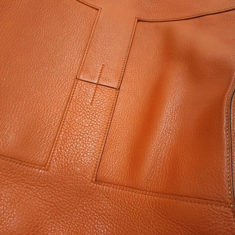 HERMES Good News 愛馬仕橙Clemence牛皮肩背包斜背包 銀色五金-7