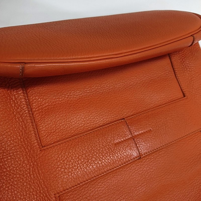 HERMES Good News 愛馬仕橙Clemence牛皮肩背包斜背包 銀色五金-8