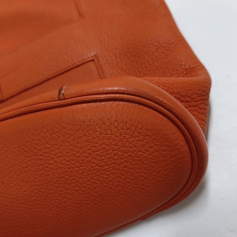 HERMES Good News 愛馬仕橙Clemence牛皮肩背包斜背包 銀色五金-10
