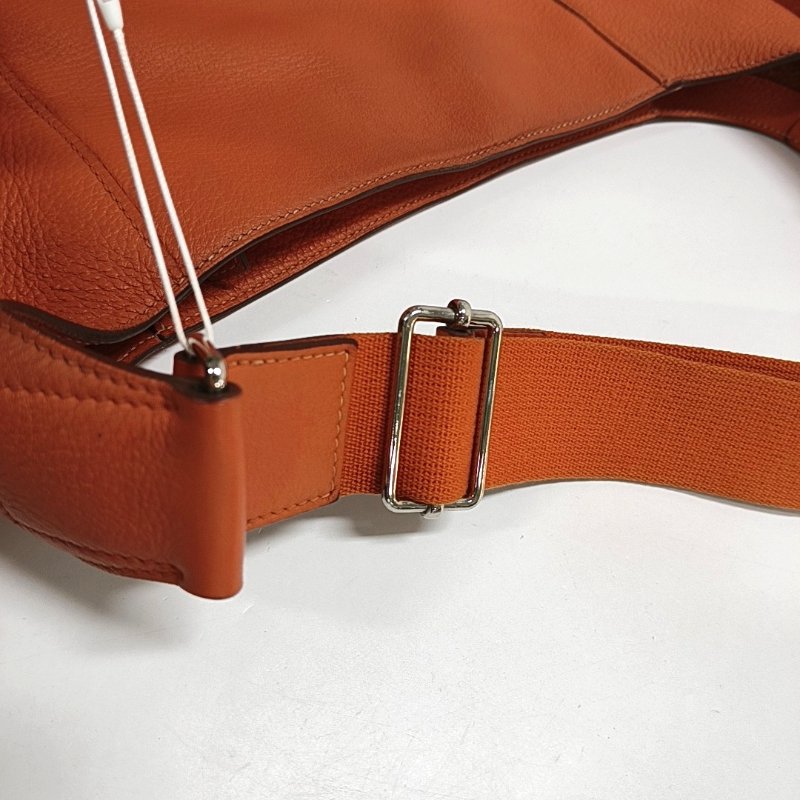 HERMES Good News 愛馬仕橙Clemence牛皮肩背包斜背包 銀色五金-13