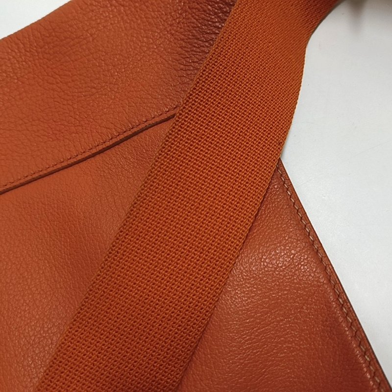 HERMES Good News 愛馬仕橙Clemence牛皮肩背包斜背包 銀色五金-14