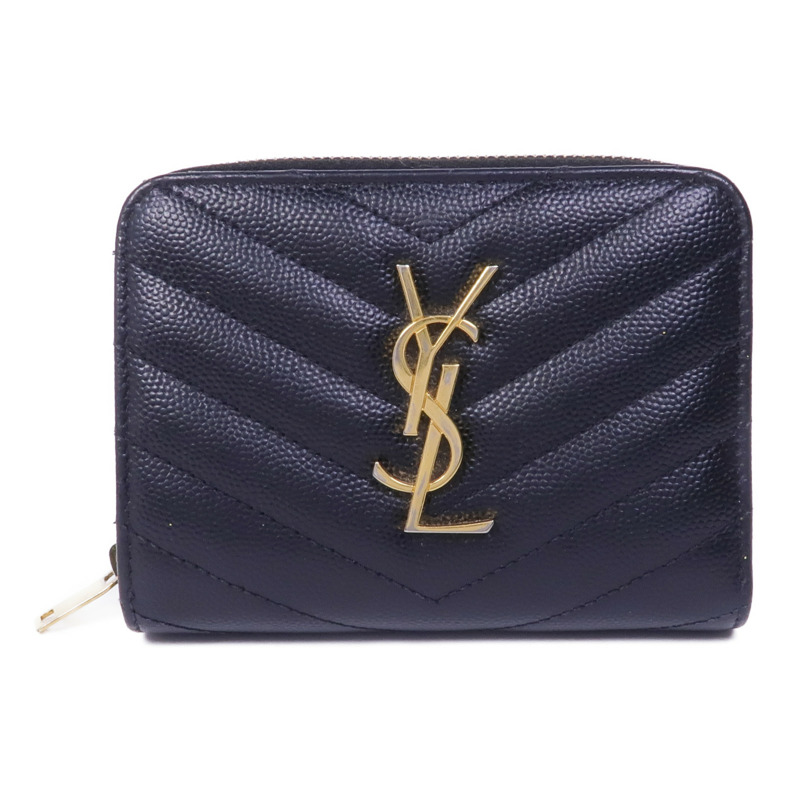 SAINT LAURENT 牛皮皮革Wallet金扣錢包-0