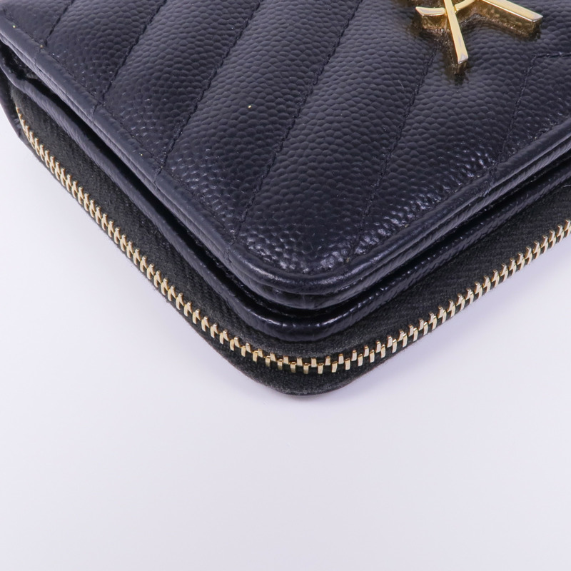 SAINT LAURENT 牛皮皮革Wallet金扣錢包-8