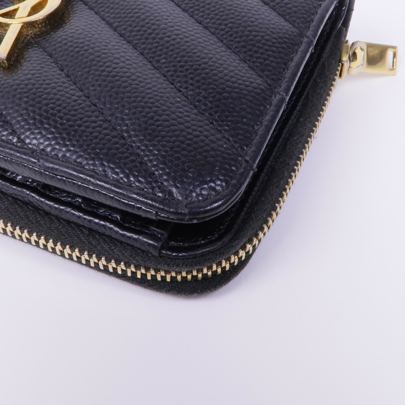 SAINT LAURENT 牛皮皮革Wallet金扣錢包-9