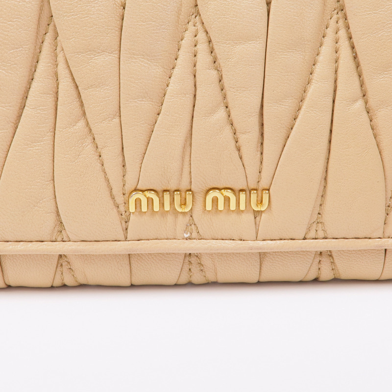 Miu Miu Nappa皮革Matelasse Long Wallet金扣長錢包-10