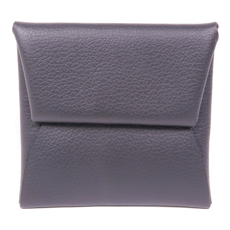 HERMES Evercolor皮革Coin Case銀扣零錢包Noir-0