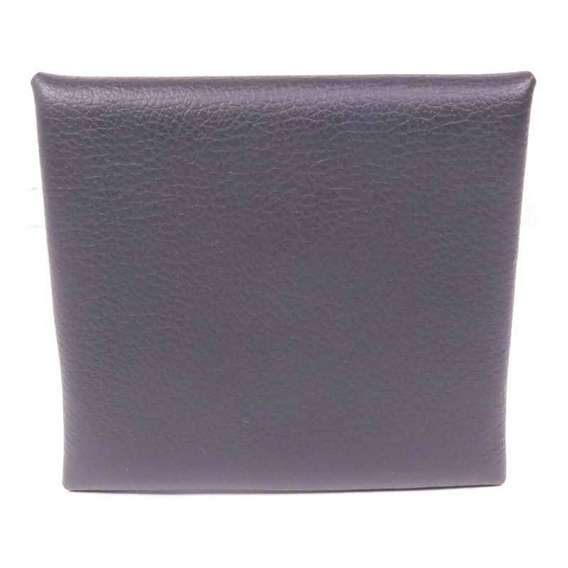 HERMES Evercolor皮革Coin Case銀扣零錢包Noir-1