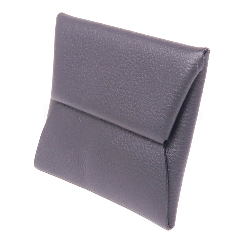 HERMES Evercolor皮革Coin Case銀扣零錢包Noir-2