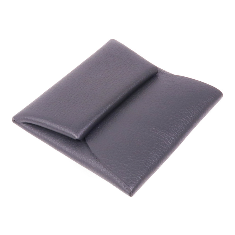 HERMES Evercolor皮革Coin Case銀扣零錢包Noir-3