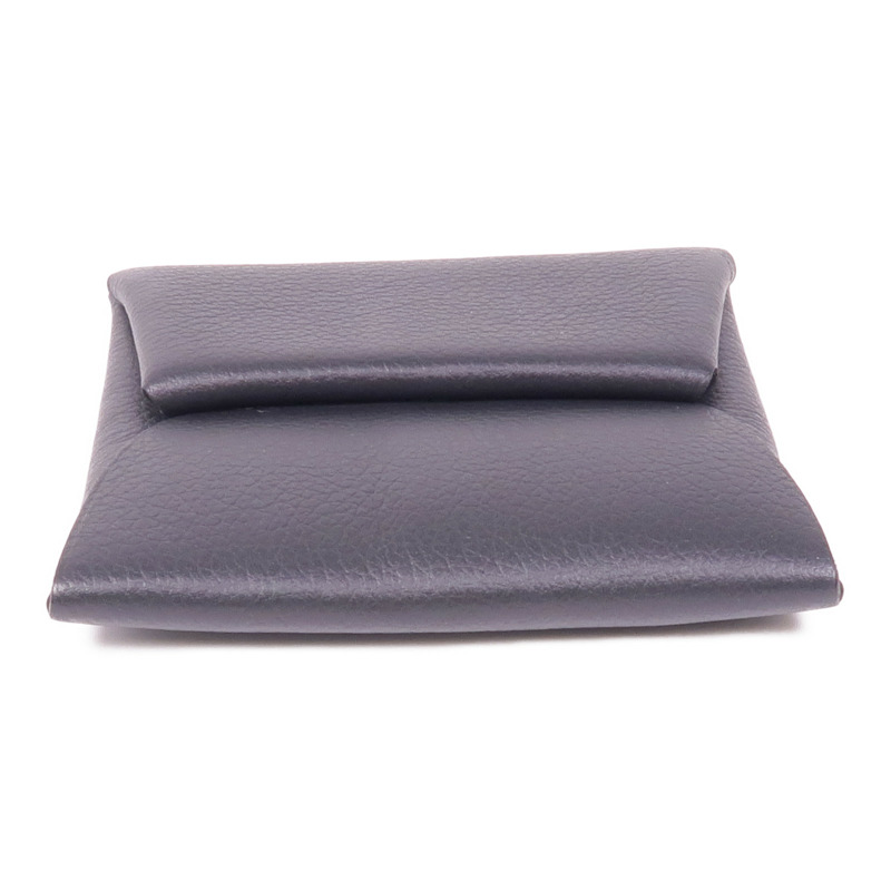 HERMES Evercolor皮革Coin Case銀扣零錢包Noir-5