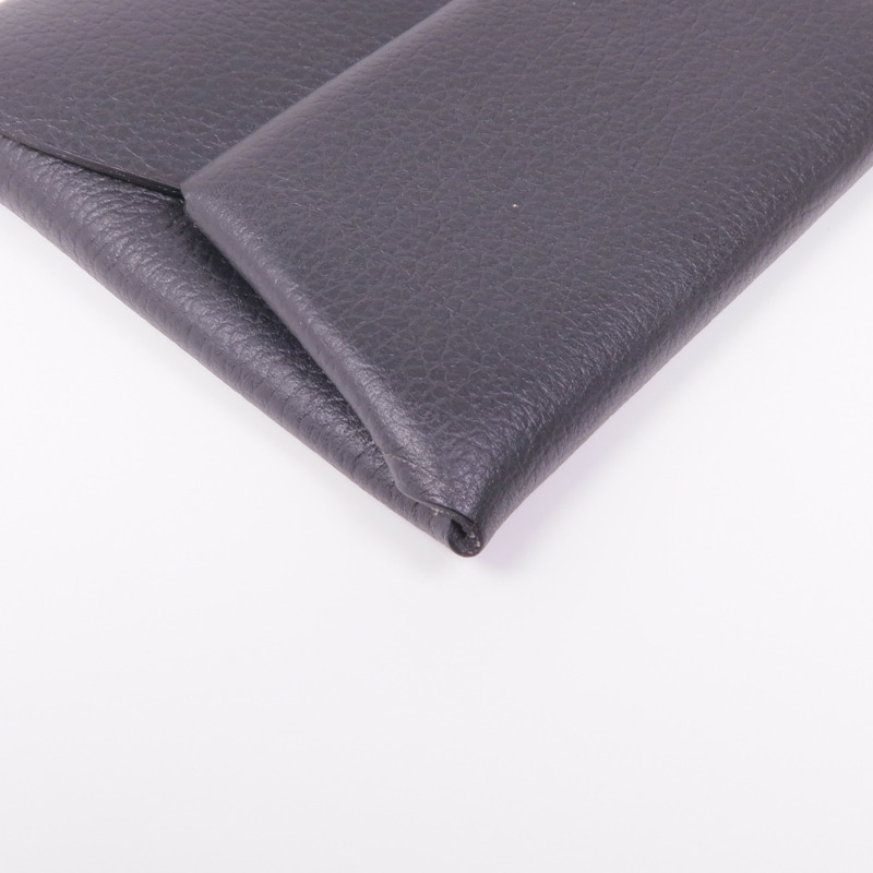 HERMES Evercolor皮革Coin Case銀扣零錢包Noir-8