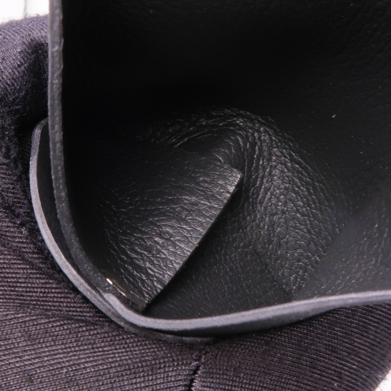 HERMES Evercolor皮革Coin Case銀扣零錢包Noir-12