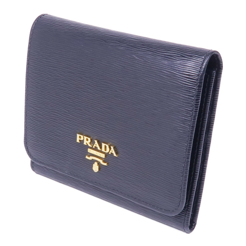 PRADA 牛皮皮革Wallet金扣錢包-1