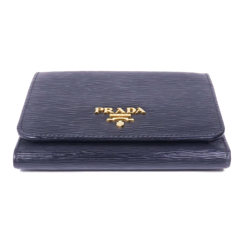 PRADA 牛皮皮革Wallet金扣錢包-5