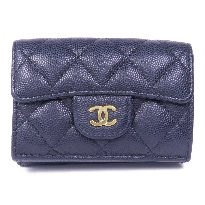 CHANEL 牛皮皮革Wallet金扣錢包-0