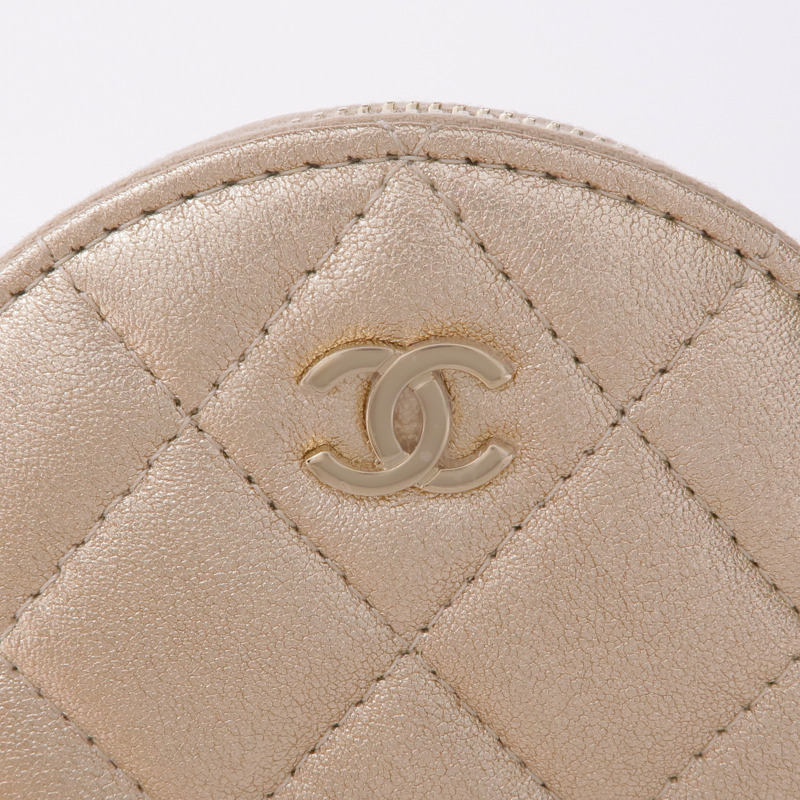 CHANEL 羊皮皮革Coin Case金扣零錢包-13