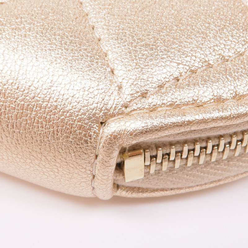 CHANEL 羊皮皮革Coin Case金扣零錢包-15