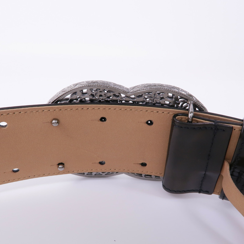 CHANEL 牛皮皮革Belt銀扣皮帶-3