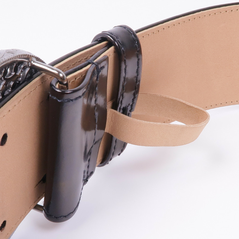 CHANEL 牛皮皮革Belt銀扣皮帶-7