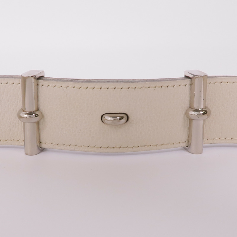 HERMES Epsom皮革Belt銀扣皮帶Blue Jean-4