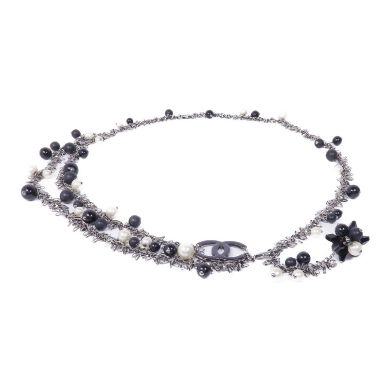 CHANEL PVC/金屬Belt銀扣皮帶-0