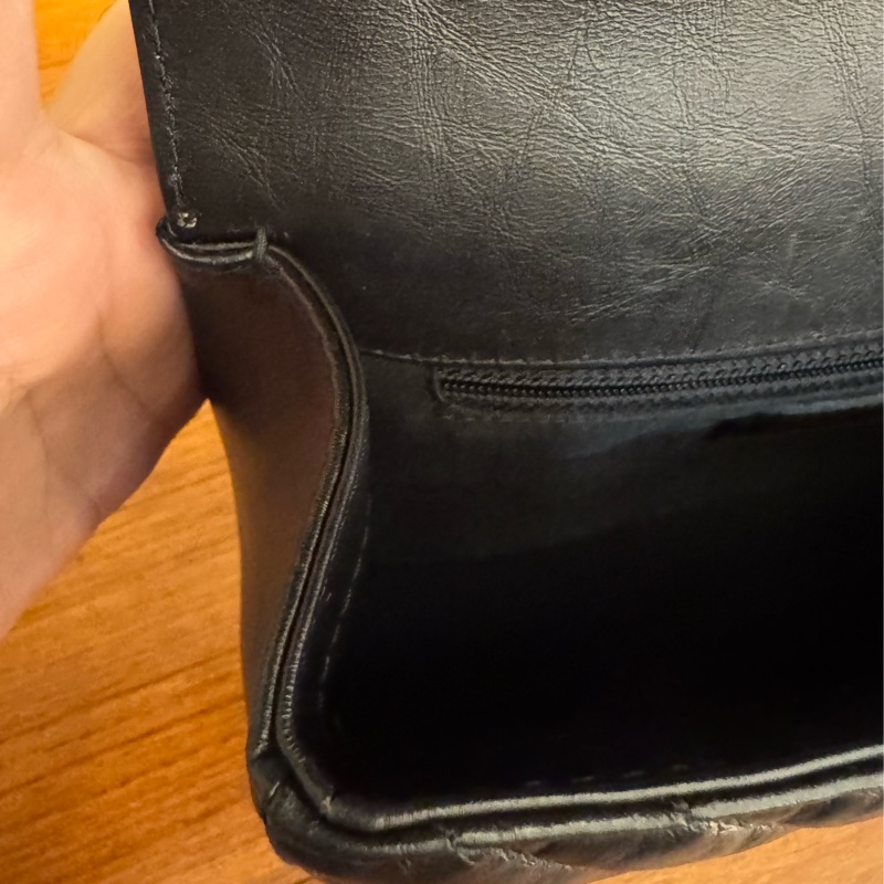 Chanel黑色山形紋金雙C手提兩用包-28