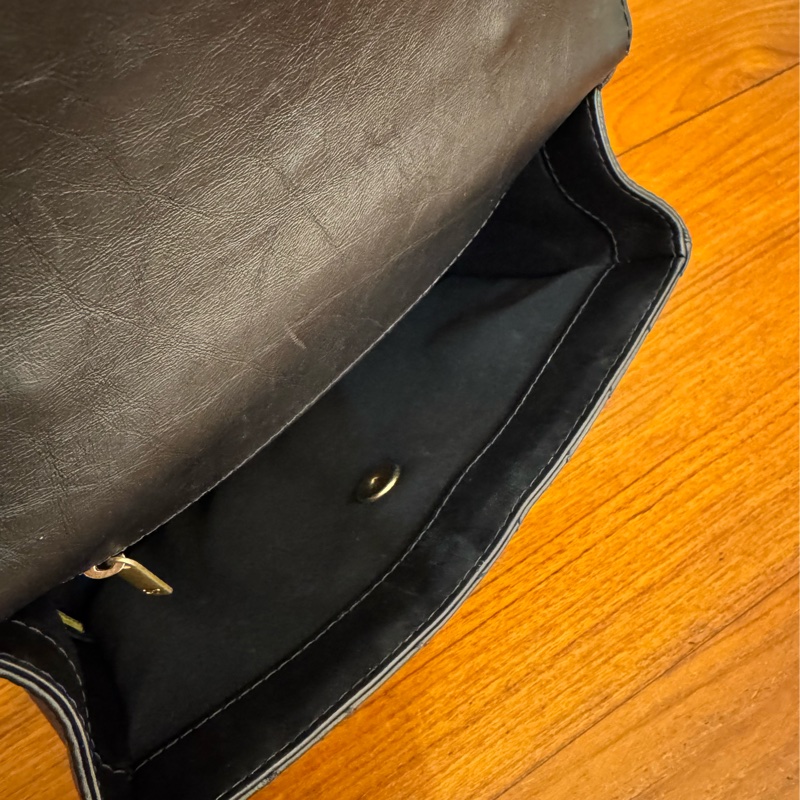 Chanel黑色山形紋金雙C手提兩用包-43