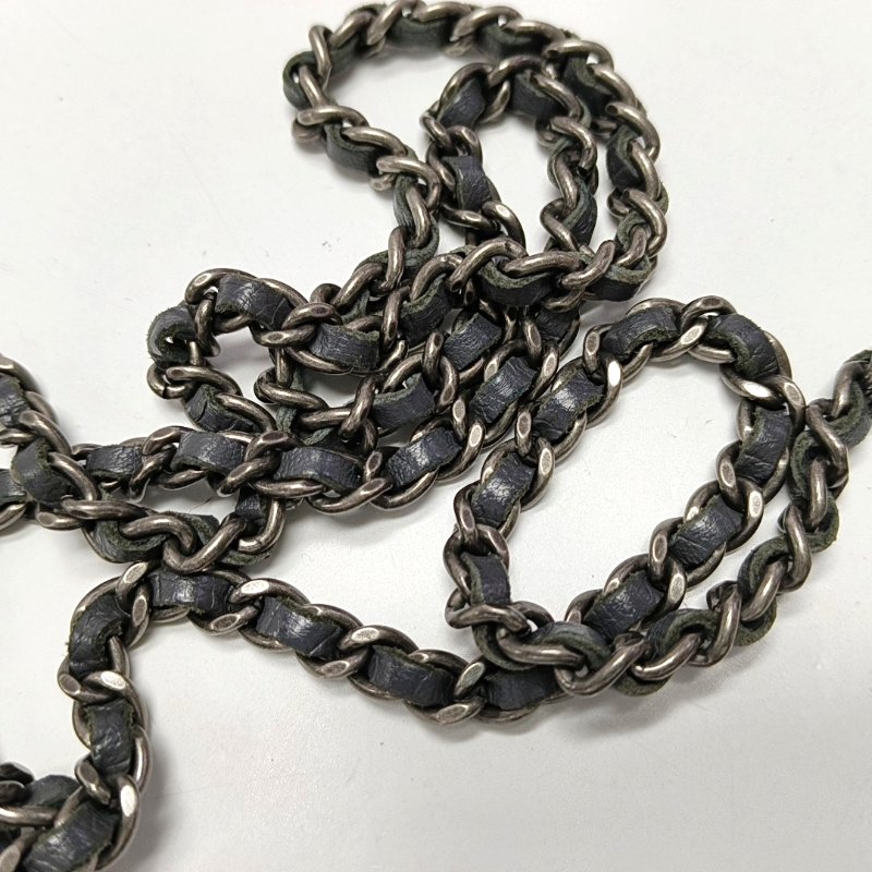 CHANEL LEBOY WOC 灰色羊皮萎格紋縫肩背包斜背包 釕色五金-15