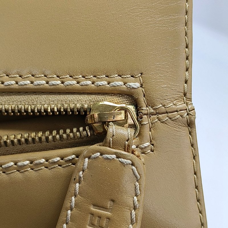 CHANEL vintage卡其色牛皮菱格纹手提包 托特包-15