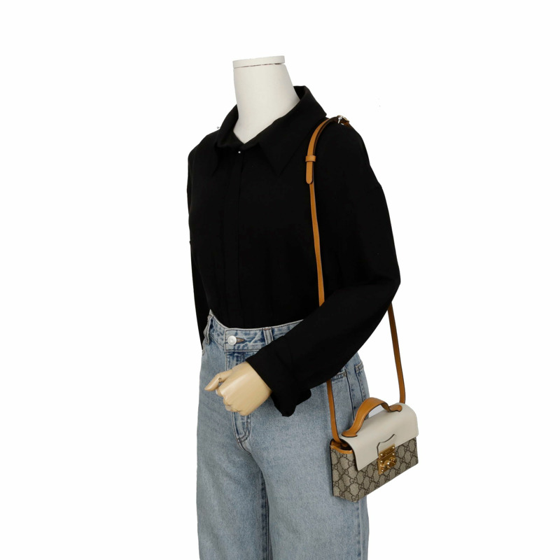 GUCCI 掛鎖迷你頂部提把托特單肩包 652683-10