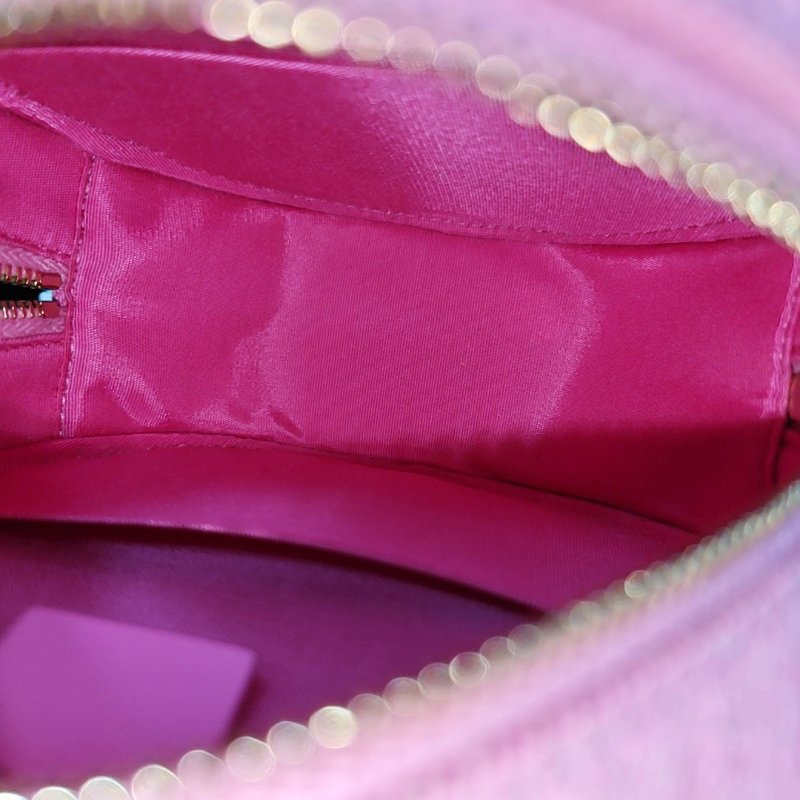 CHANEL 19bag系列 粉色牛仔布菱格紋縫肩背包斜背包-6