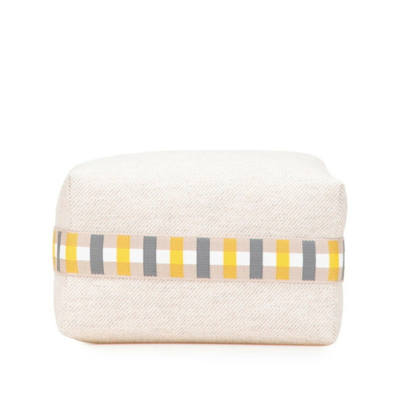 Hermès Bride à Black au Carré GM 手提包 米色黃色 Toile V 字形女士 HERMES-2