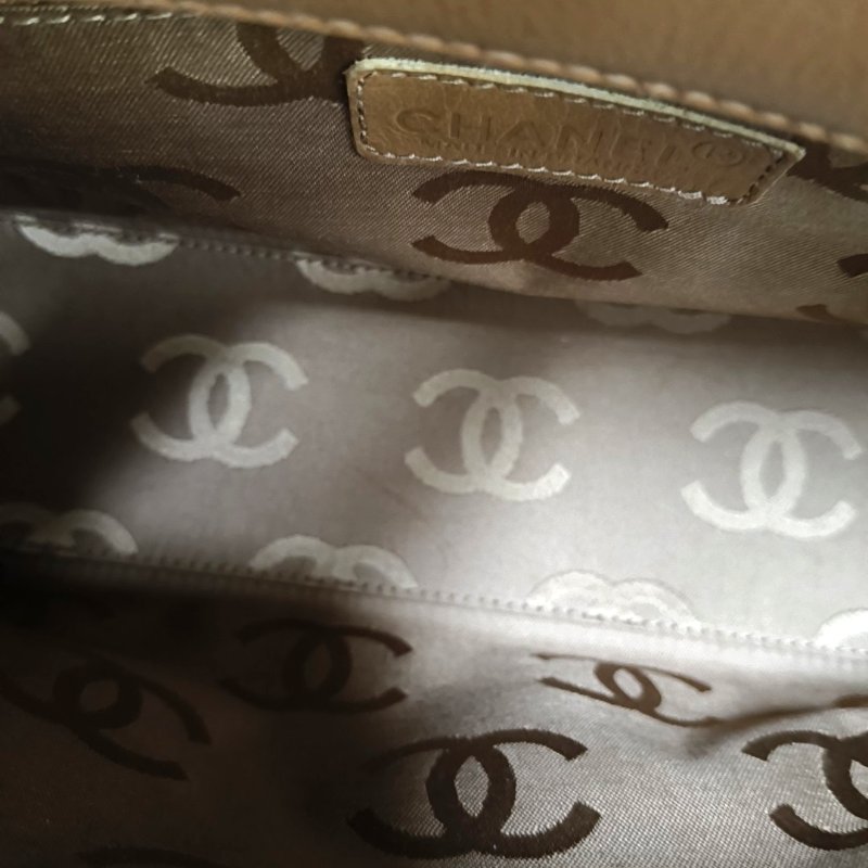 CHANEL 托特包 棕色牛皮肩背包手提包 金色五金-10