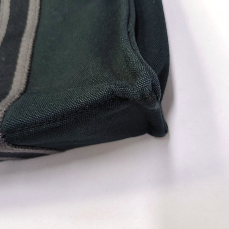 HERMÈS Fourre Tout 小號 黑色帆布手提包 銀色五金-7