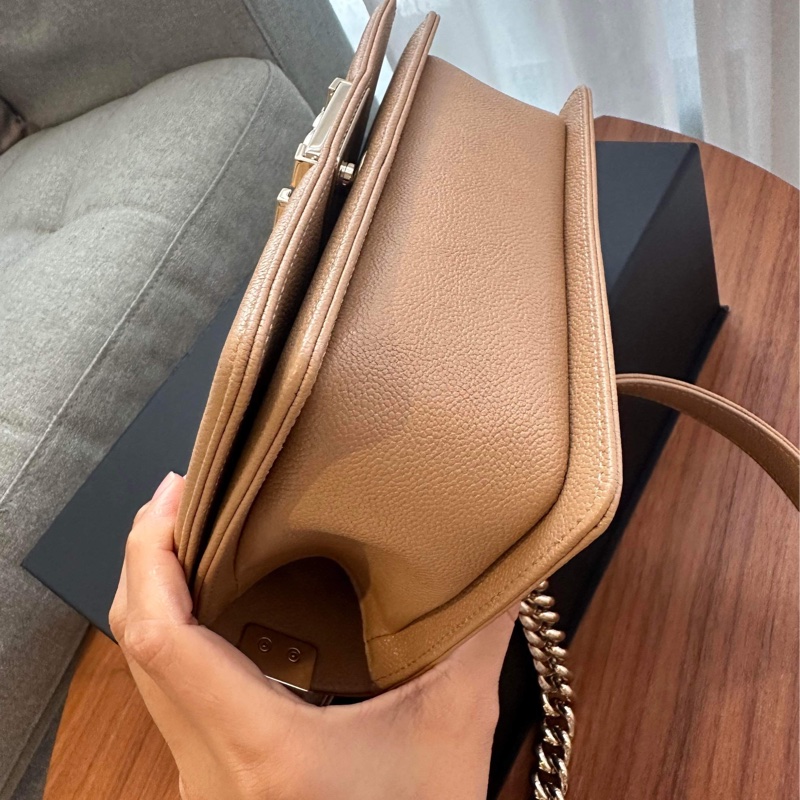 Chanel boy20 氣質奶茶 魚子醬牛皮 台灣專櫃貨 可議價-4