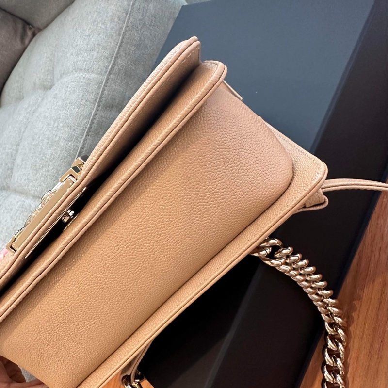 Chanel boy20 氣質奶茶 魚子醬牛皮 台灣專櫃貨 可議價-5