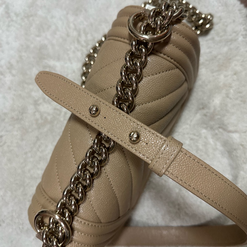 Chanel boy20 氣質奶茶 魚子醬牛皮 台灣專櫃貨 可議價-14