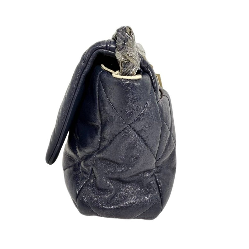 [2574]Chanel香奈兒 19BAG 藏藍色 羊皮 小號-4