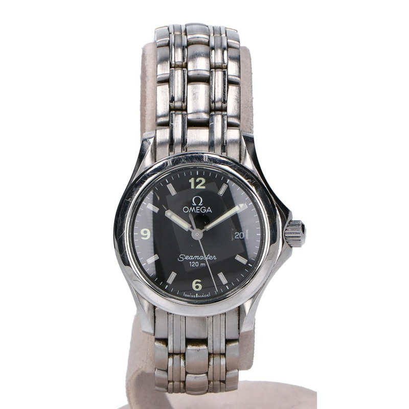 歐米茄海馬系列 120m Date 石英腕錶 銀色 女士腕錶 2581.53-1