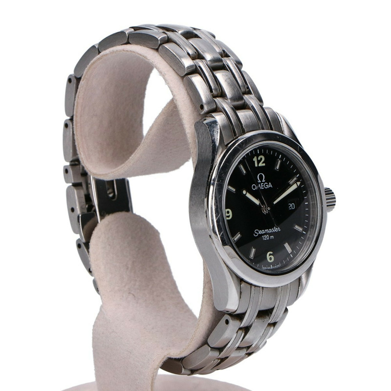 歐米茄海馬系列 120m Date 石英腕錶 銀色 女士腕錶 2581.53-4