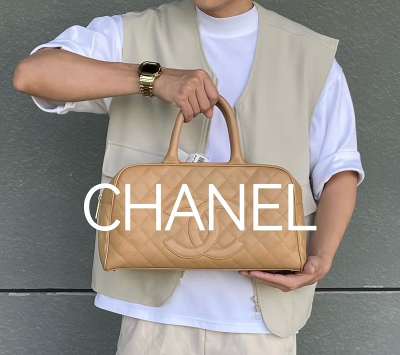 Chanel 荔枝皮保齡球包-0